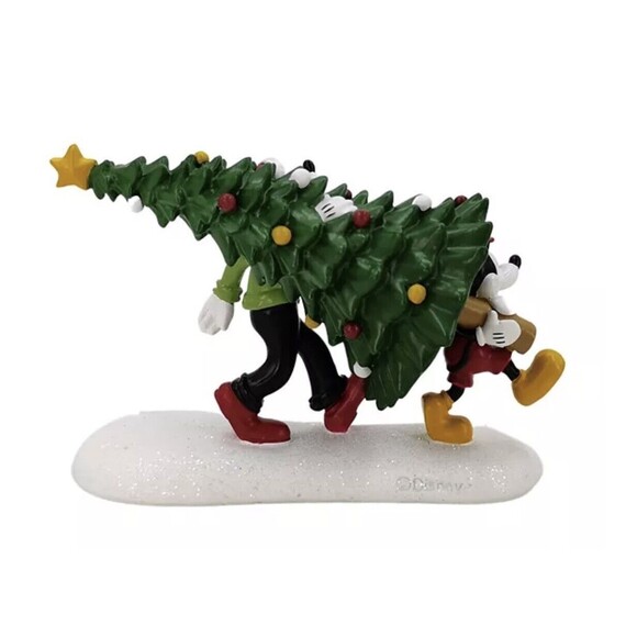 St Nicholas Square Disney Mickey Mouse Goofy Tree Shopping Christmas Village - Picture 4 of 5